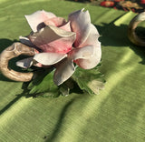 Pair of Ceramic Floral Candlestick Holders