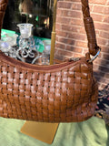 Brown Woven Leather Nine West Hand Bag