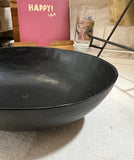 Biomorphic Hand Fired Black Pottery Bowl