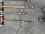 Vintage Collection of Croquet Mallets and Grass Hoops- Set of 14