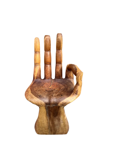 Natural Wood "Okay" Posed Hand Chair