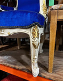 1980s Bright Blue Cushioned Accent Chair