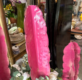 Handmade Metal Painted Hot Pink Cactus Statue (Greenery Is Optional)