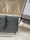 Small Light Blue Faux Ostrich Skin Wallet