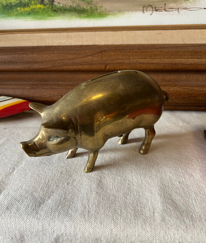 Small Brass Pig Piggy Bank