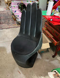 Large Black Plastic Hand Chair With Cushion