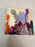 Vintage Colorful Splatter Art Tile Coaster