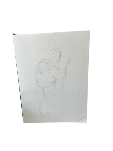 Minimalist Drawing of a Woman's Side Profile Portrait