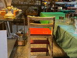Red Wooden Vintage Step Stool Convertible Chair