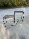 Pair of Metal Spiral Side Tables in the Style of Salterini