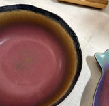 Pair of Purple Handmade Pottery Plates
