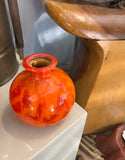 Pair of Vintage Orange Ceramic Vases