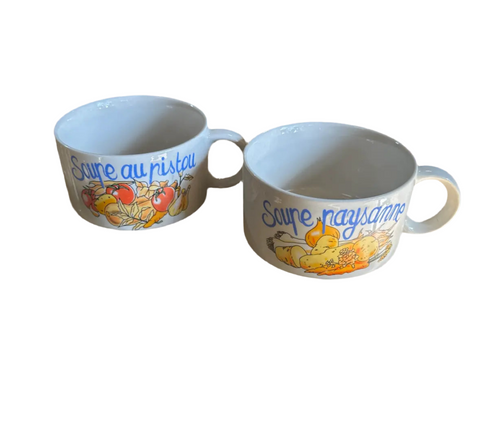 Vintage Farm Style Soup Bowls- Pair