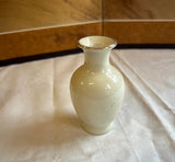 Miniature Vintage White Ceramic Asian Vase With Floral Details