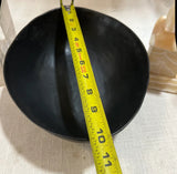 Biomorphic Hand Fired Black Pottery Bowl