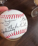 Vintage Pair of 1936 First Hall of Fame Election Baseballs and Stand