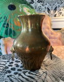 Small Brass Vase With Lion Head Details