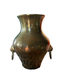 Small Brass Vase With Lion Head Details