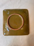 Olive Green Detailed Small Ceramic Catchall