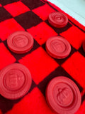 Felt Red and Black Checkers Set- 25 Pieces Total