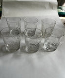 Collection of Small Glasses With Etched Accents- Set of 6