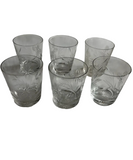 Collection of Small Glasses With Etched Accents- Set of 6