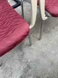 Collection of Red Padded Office Chairs- Set of 7