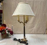 Skinny Brass Lion Footed Table Lamp
