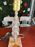 Small Vintage Lucite Diamond Table Lamp with Marble Base