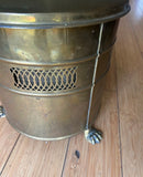 Footed Pierced Brass Coal Scuttle Bucket