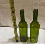 Pair of Green Glass Bottle Candle Accessories