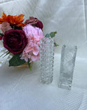 Pair of Etched Glass Tall Skinny Vases