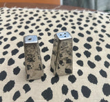 Pair of Silver Geometric Salt and Pepper Shakers