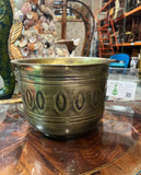 Small Brass Bowl With Oval Etched Accents