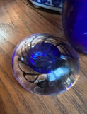 Pair of Blue Glass Paperweights