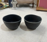 Pair of Small Handmade Black Pottery Bowls
