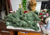 Monumental Running Horses Imperial Jade Sculpture 75 LBS