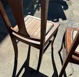 Vintage Wooden Dining Chairs With Studded Cushions- Set of 6