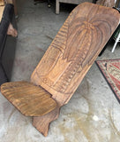 Vintage Intricate Wooden Carved African Birthing Chair
