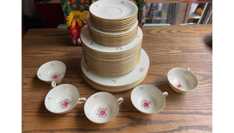 Roses Plate and Coffee Set