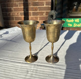 Pair of Brass Jewish Cups