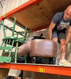 Small Leather Hippo Style Ottoman