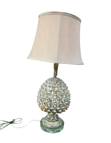 Silver and Gold Abstract Pineapple Table Lamp