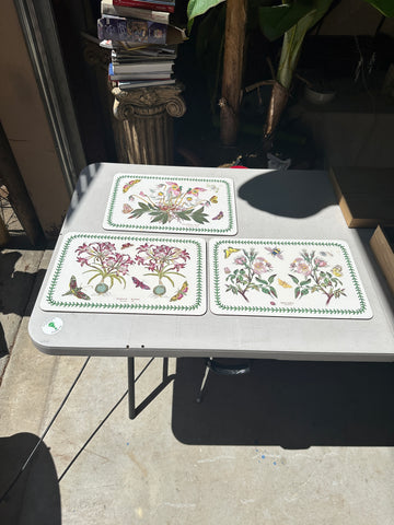 Stamped Portmeiron Placemats With Floral Accents