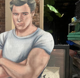 Oversized Wooden Painted Cutout of James Dean