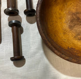 Vintage Munusing Bowl and Spools- Set of 7