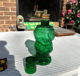 Green Glass Sculptural Man Decanter
