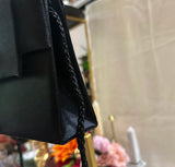 Small Black Sasha Crossbody or Handbag With Diamond Details