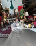 Dorothy Draper Chrome Rim Etched Champagne Glass