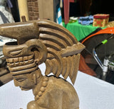 Wooden Detailed Aztec Vintage Sculpture